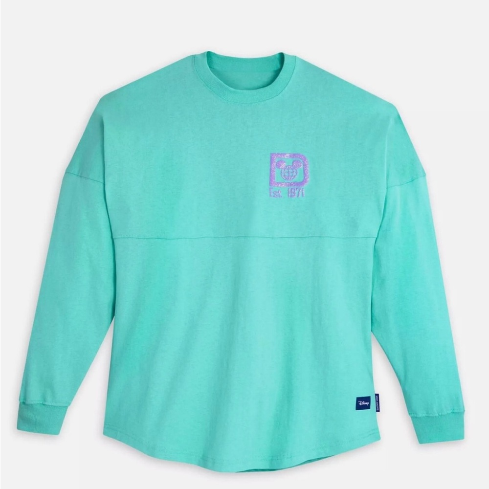 Walt Disney World Parks Teal Blue Purple Spirit Jersey Glitter Size XS